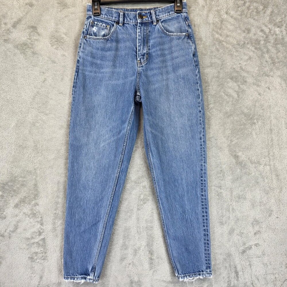 Rebecca Taylor La Vie Jeans Womens 26 Mom High Rise Cropped Frayed Hem Denim